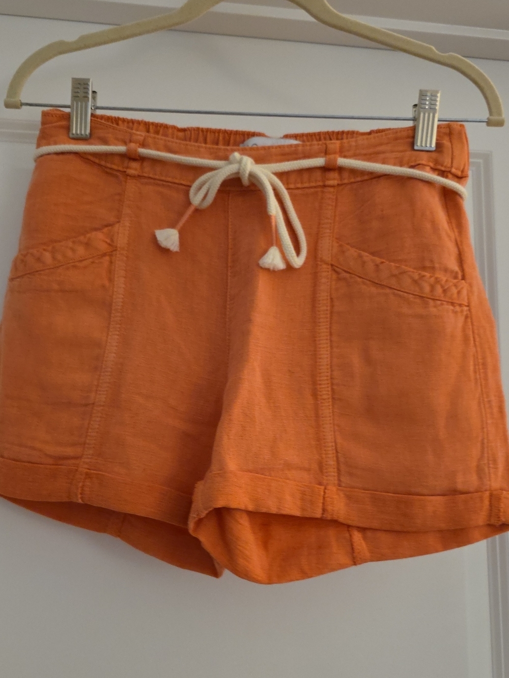 C&C California Coral Drawstring Linen-Blend Shorts